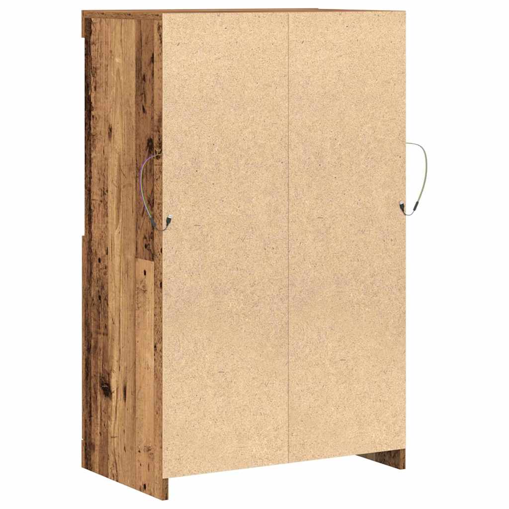 Aparador LED Marrón 60 x 37 x 100 cm Madera de ingeniería