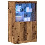 Aparador LED Marrón 60 x 37 x 100 cm Madera de ingeniería
