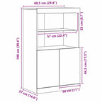 Aparador LED Marrón 60 x 37 x 100 cm Madera de ingeniería