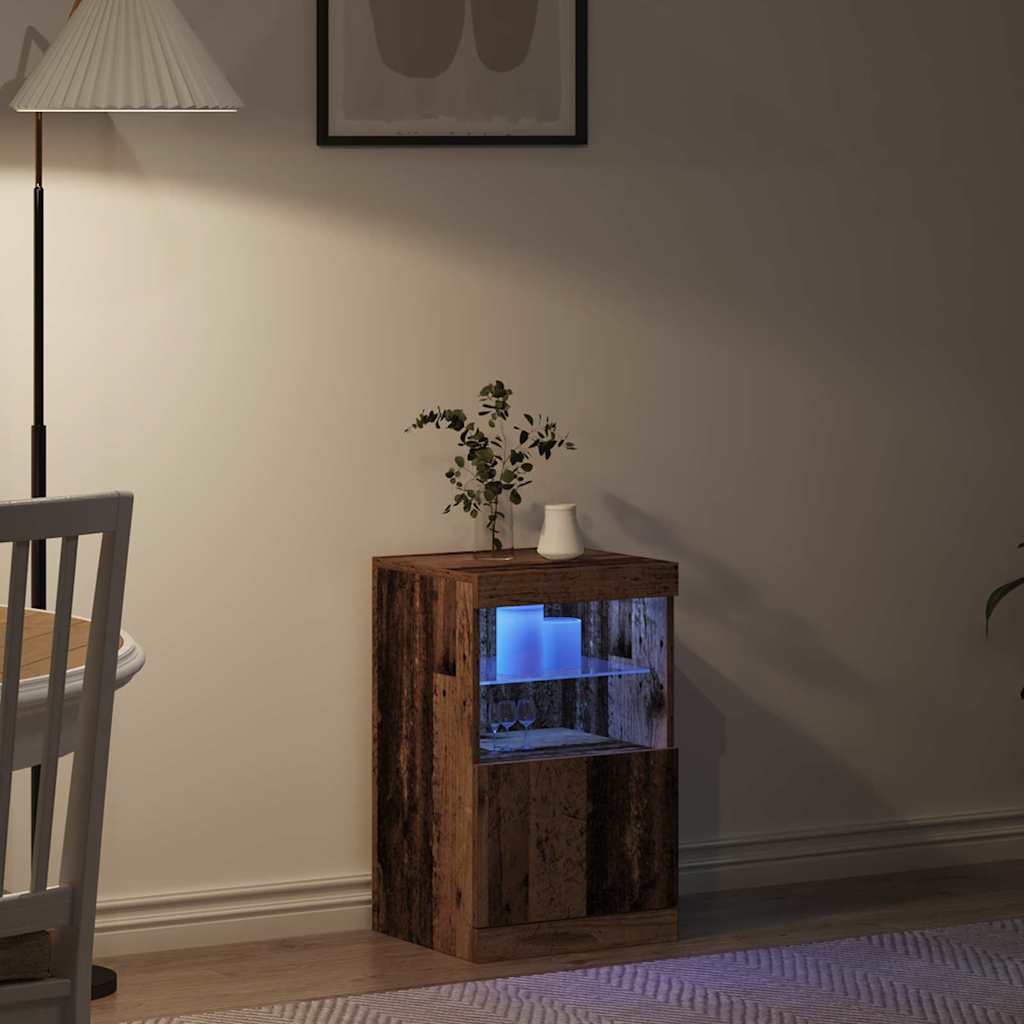 Aparador LED Madera vieja 41 x 37 x 67 cm Madera de ingeniería