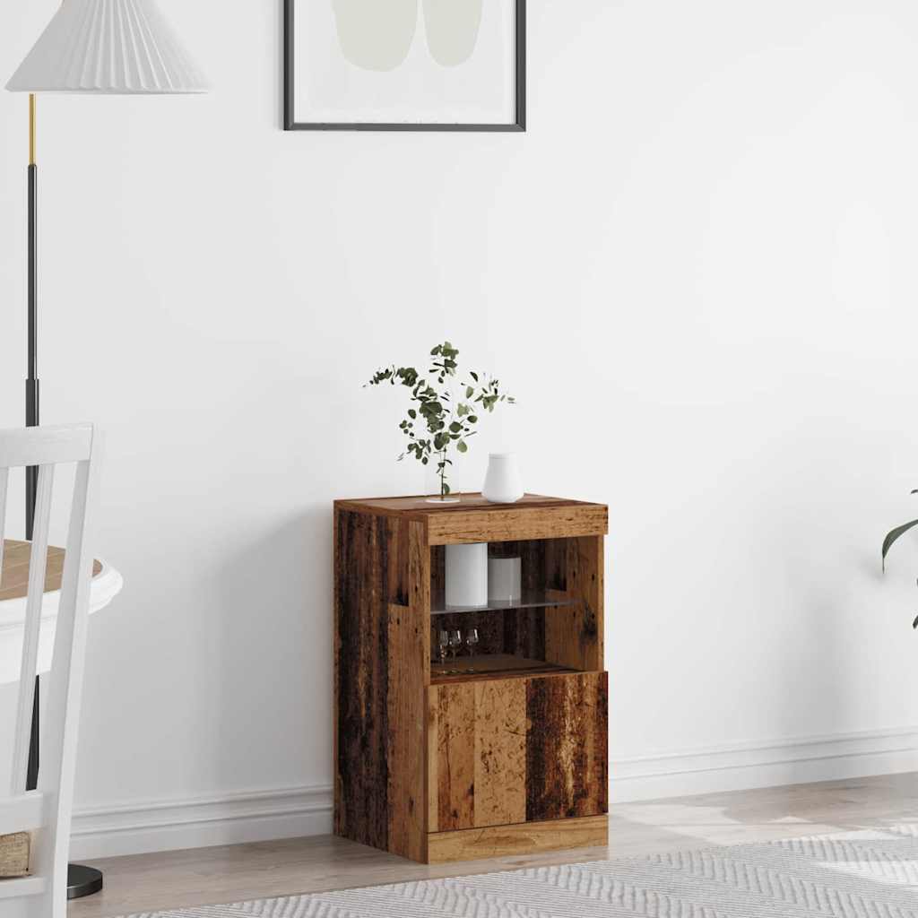 Aparador LED Madera vieja 41 x 37 x 67 cm Madera de ingeniería