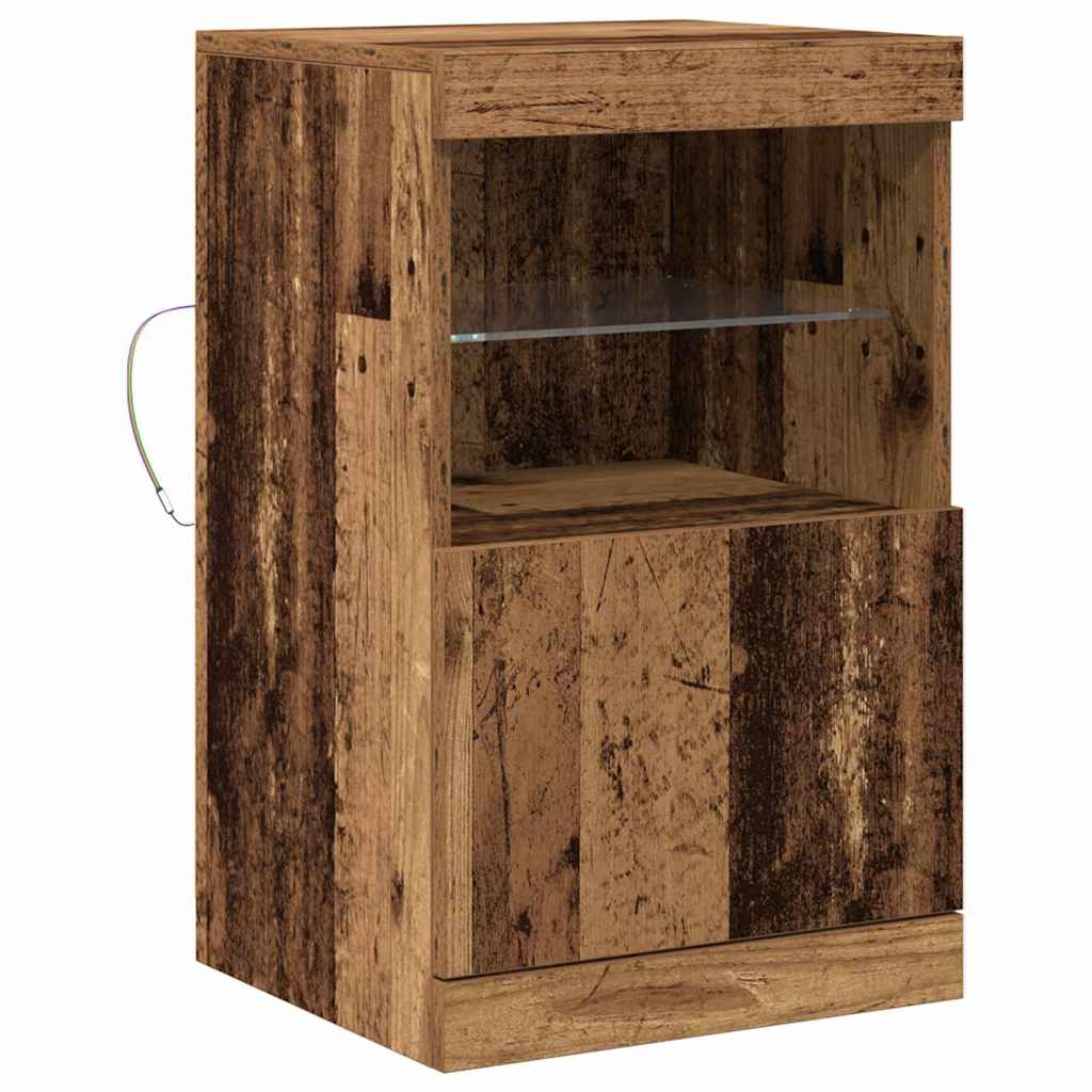 Aparador LED Madera vieja 41 x 37 x 67 cm Madera de ingeniería