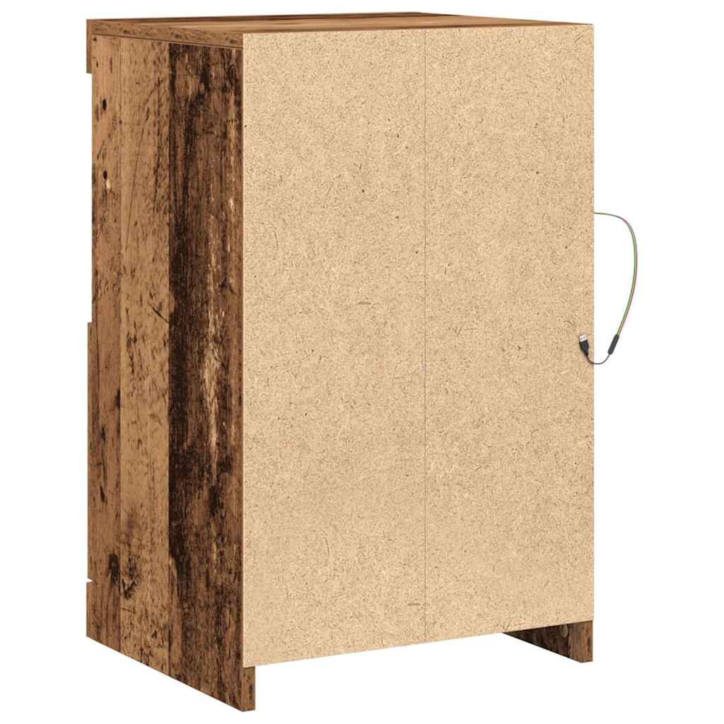 Aparador LED Madera vieja 41 x 37 x 67 cm Madera de ingeniería