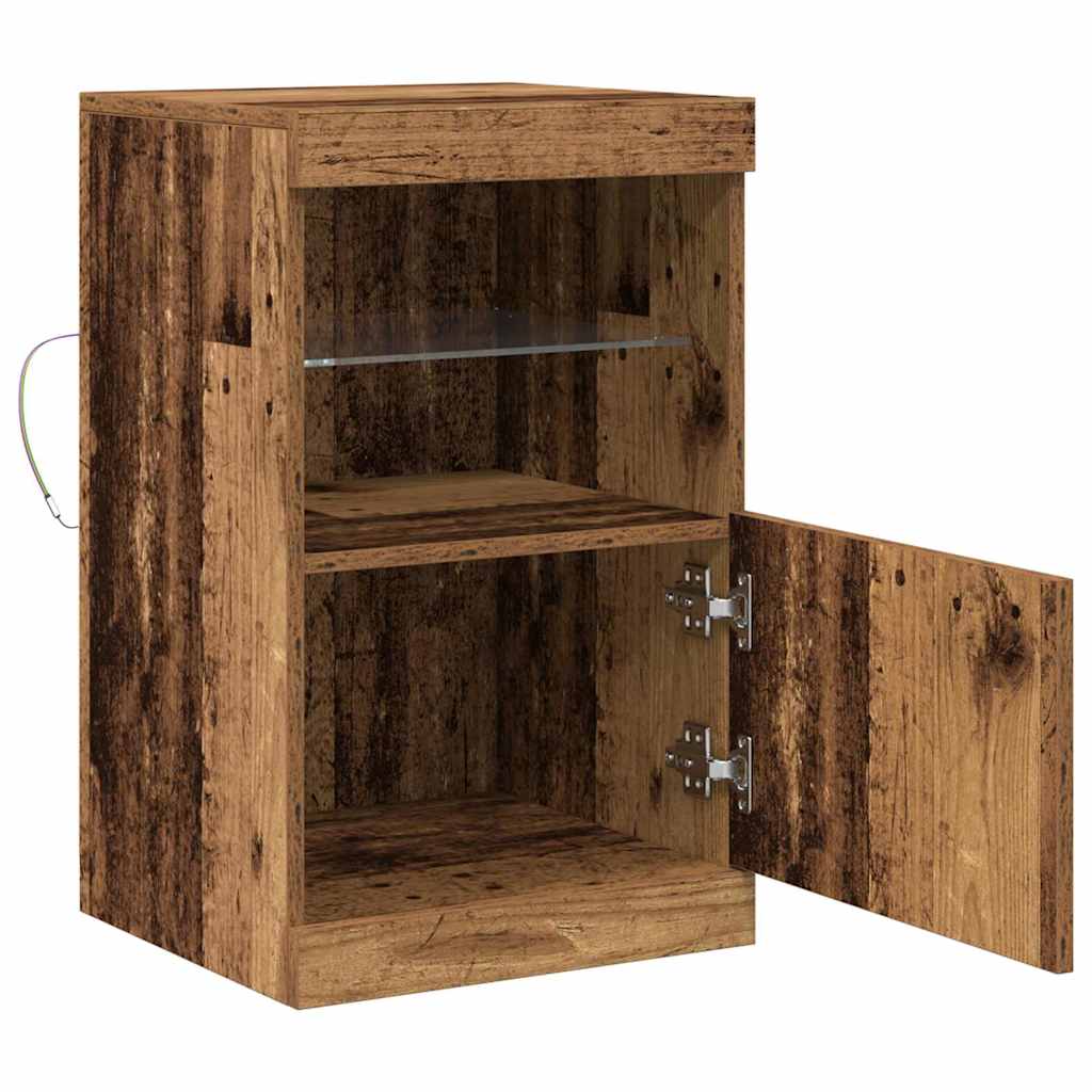 Aparador LED Madera vieja 41 x 37 x 67 cm Madera de ingeniería