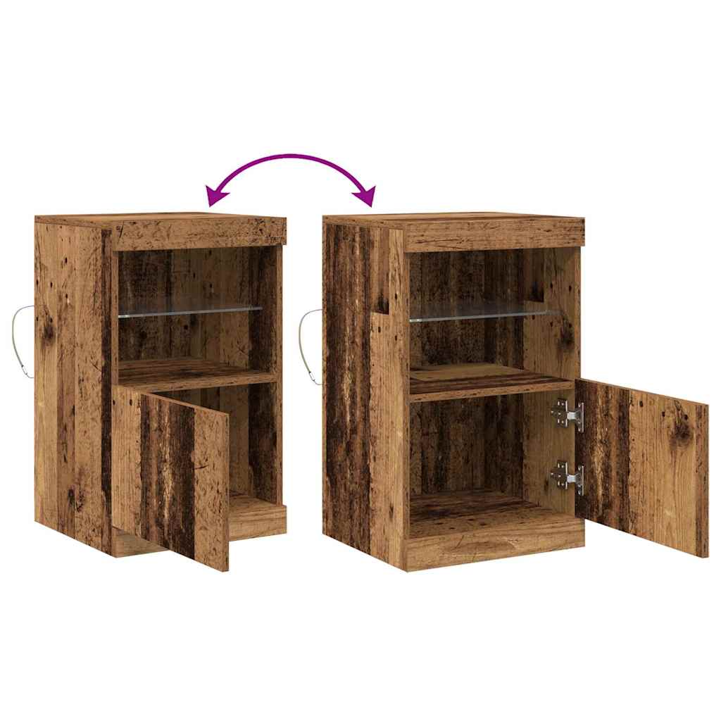Aparador LED Madera vieja 41 x 37 x 67 cm Madera de ingeniería