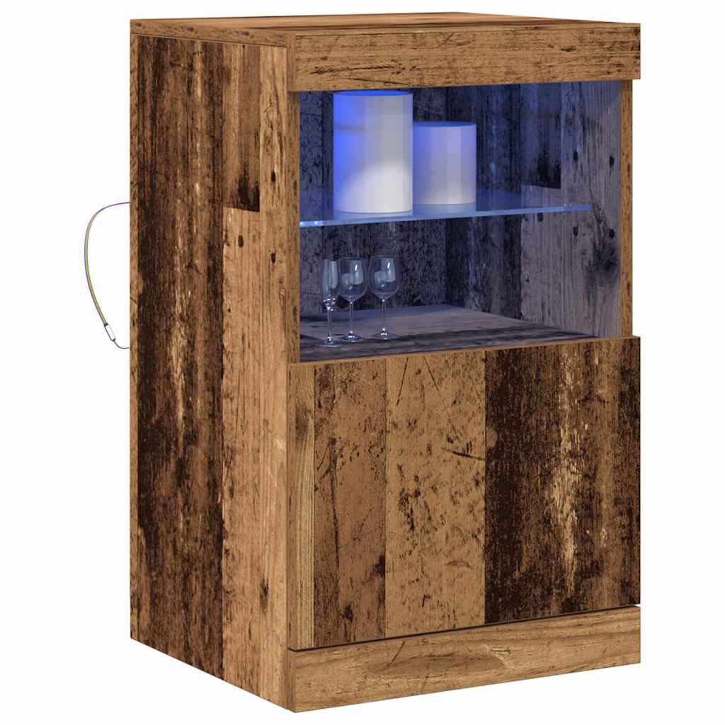 Aparador LED Madera vieja 41 x 37 x 67 cm Madera de ingeniería