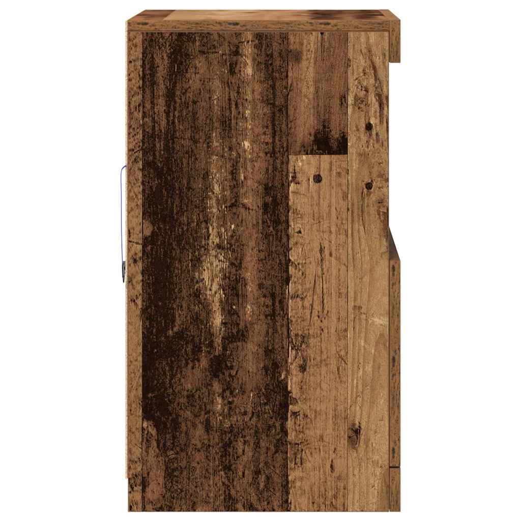 Aparador LED Madera vieja 41 x 37 x 67 cm Madera de ingeniería