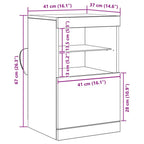 Aparador LED Madera vieja 41 x 37 x 67 cm Madera de ingeniería