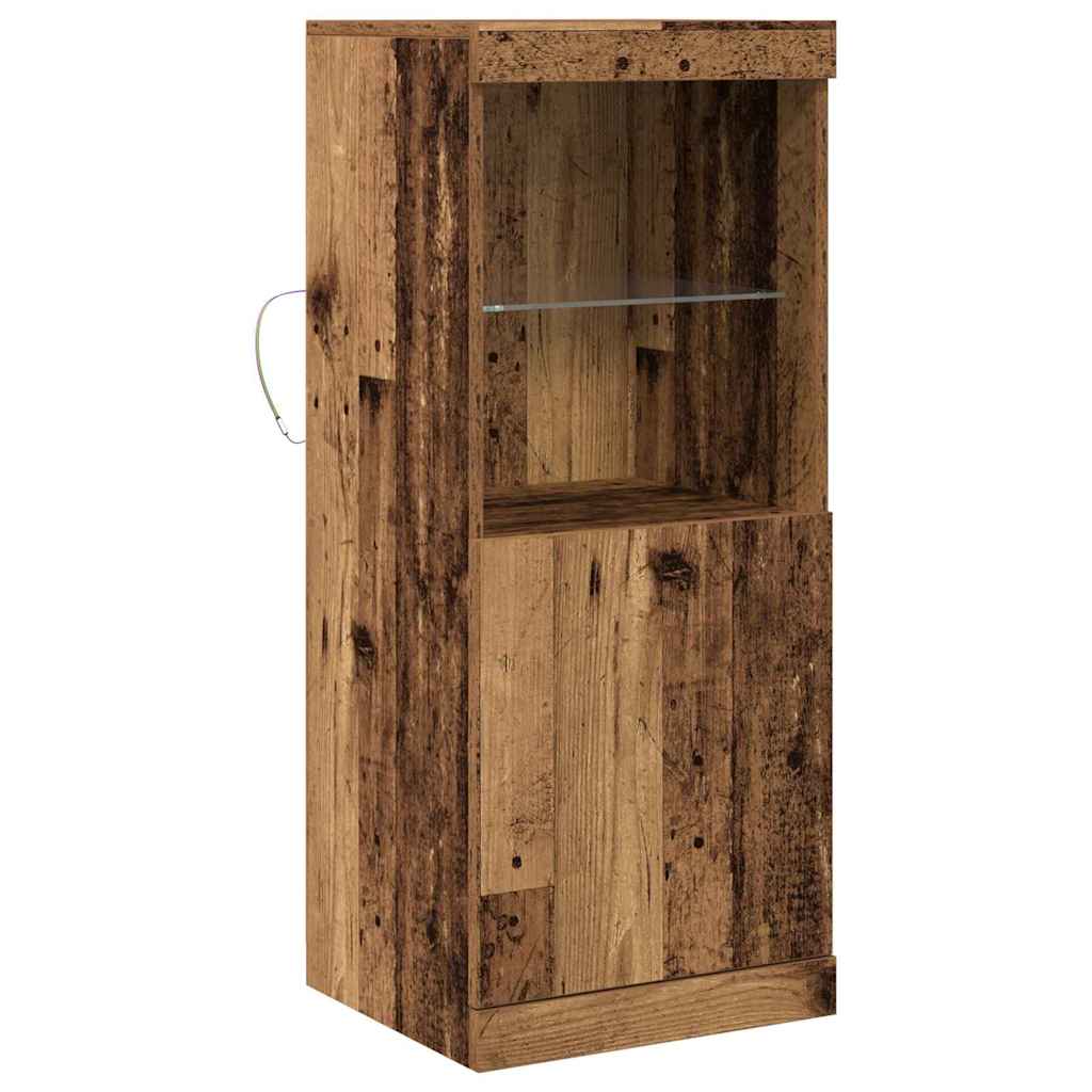 Aparador LED Madera vieja 41 x 37 x 100 cm Madera de ingeniería