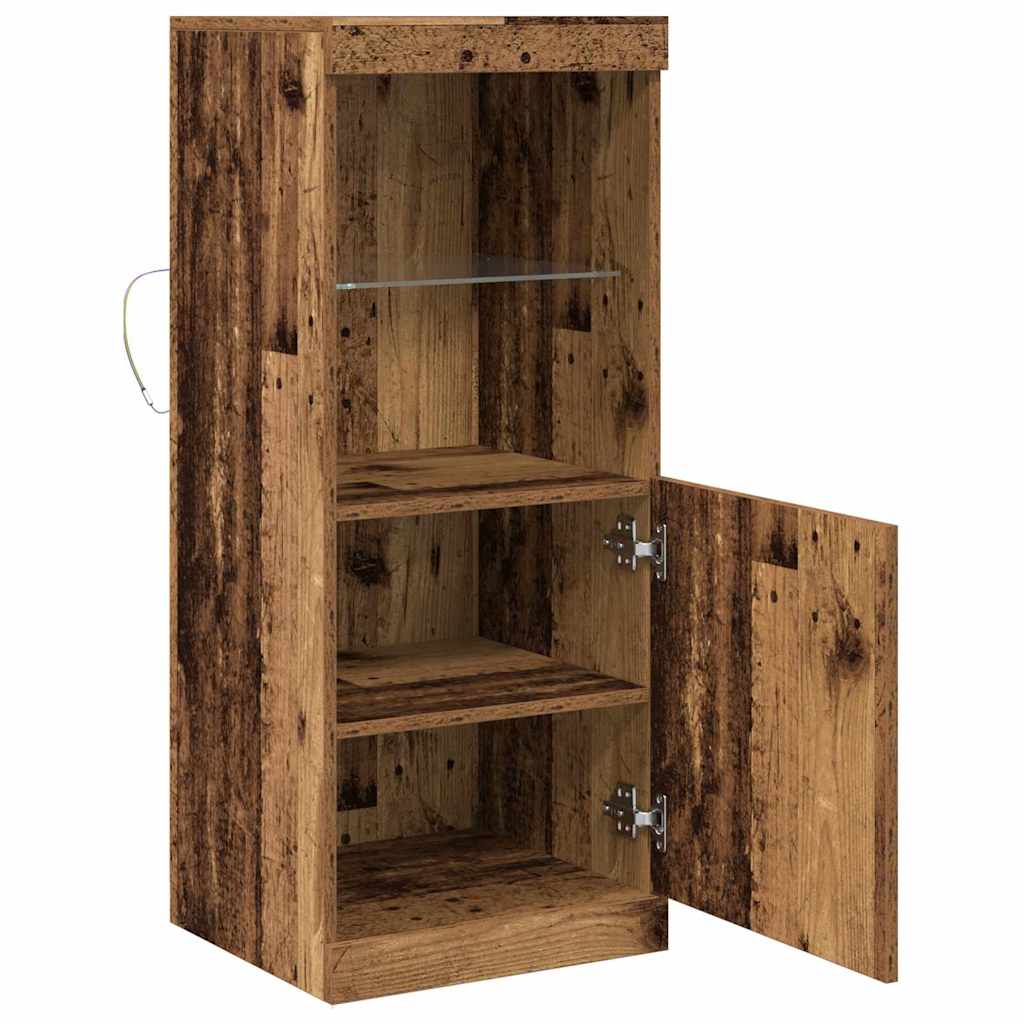 Aparador LED Madera vieja 41 x 37 x 100 cm Madera de ingeniería