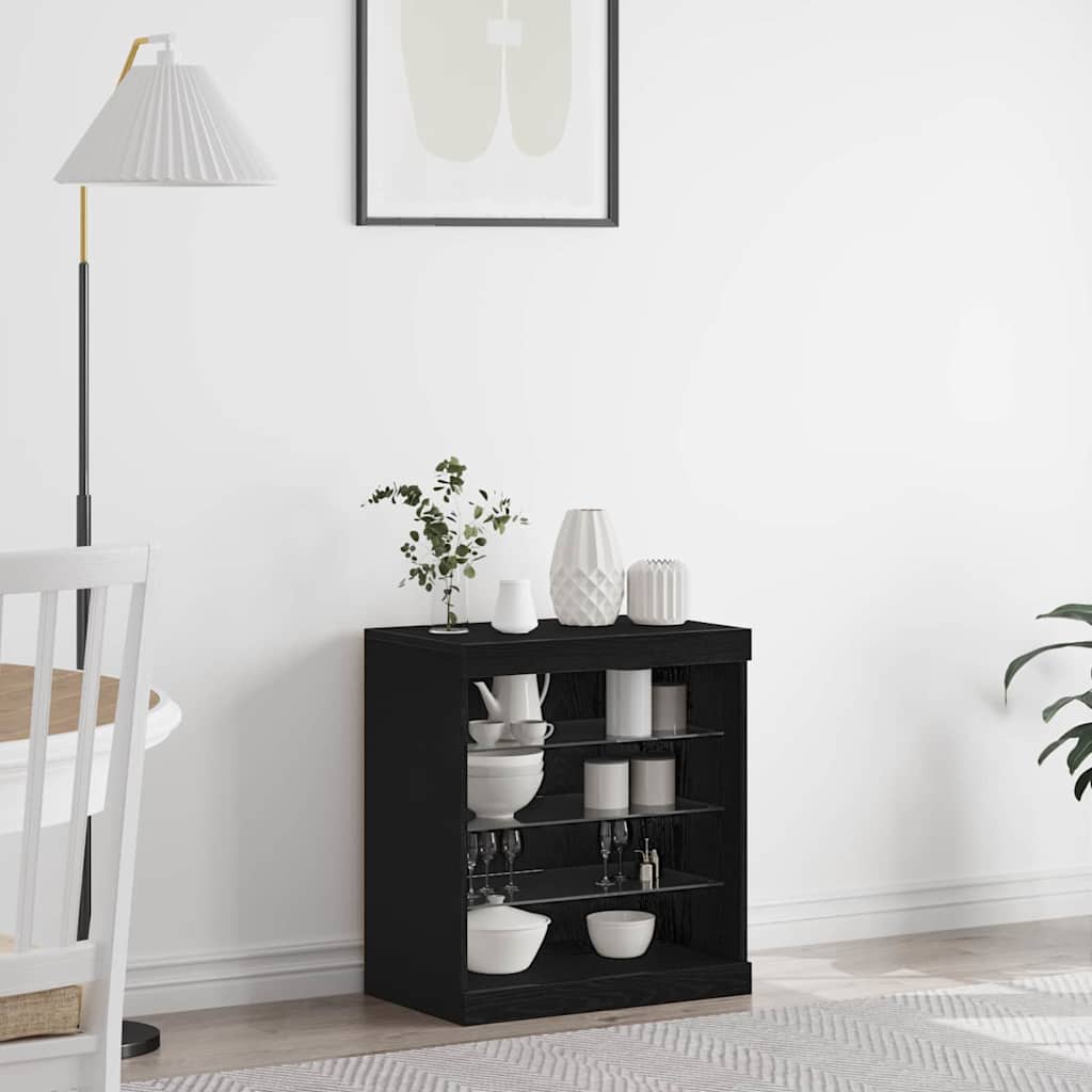 Aparador LED con tiras LED Madera vieja 60,5 x 37 x 67 cm