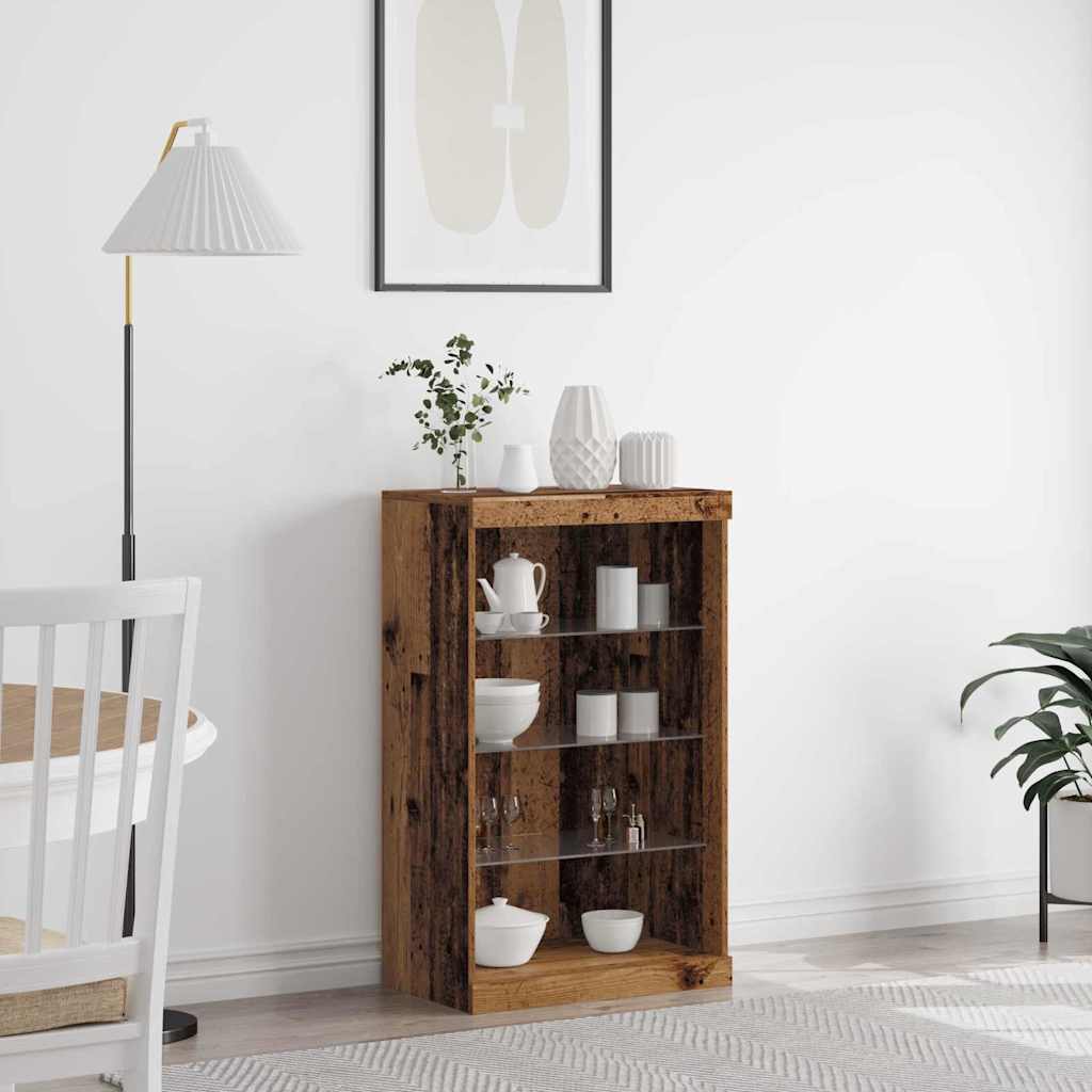 Aparador LED Madera vieja 60,5 x 37 x 100 cm