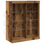 Aparador LED con tiras LED Madera envejecida 81 x 37 x 100 cm