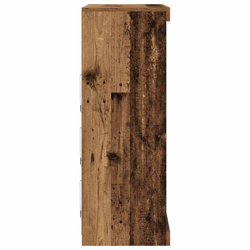 Aparador LED con tiras LED Madera envejecida 81 x 37 x 100 cm