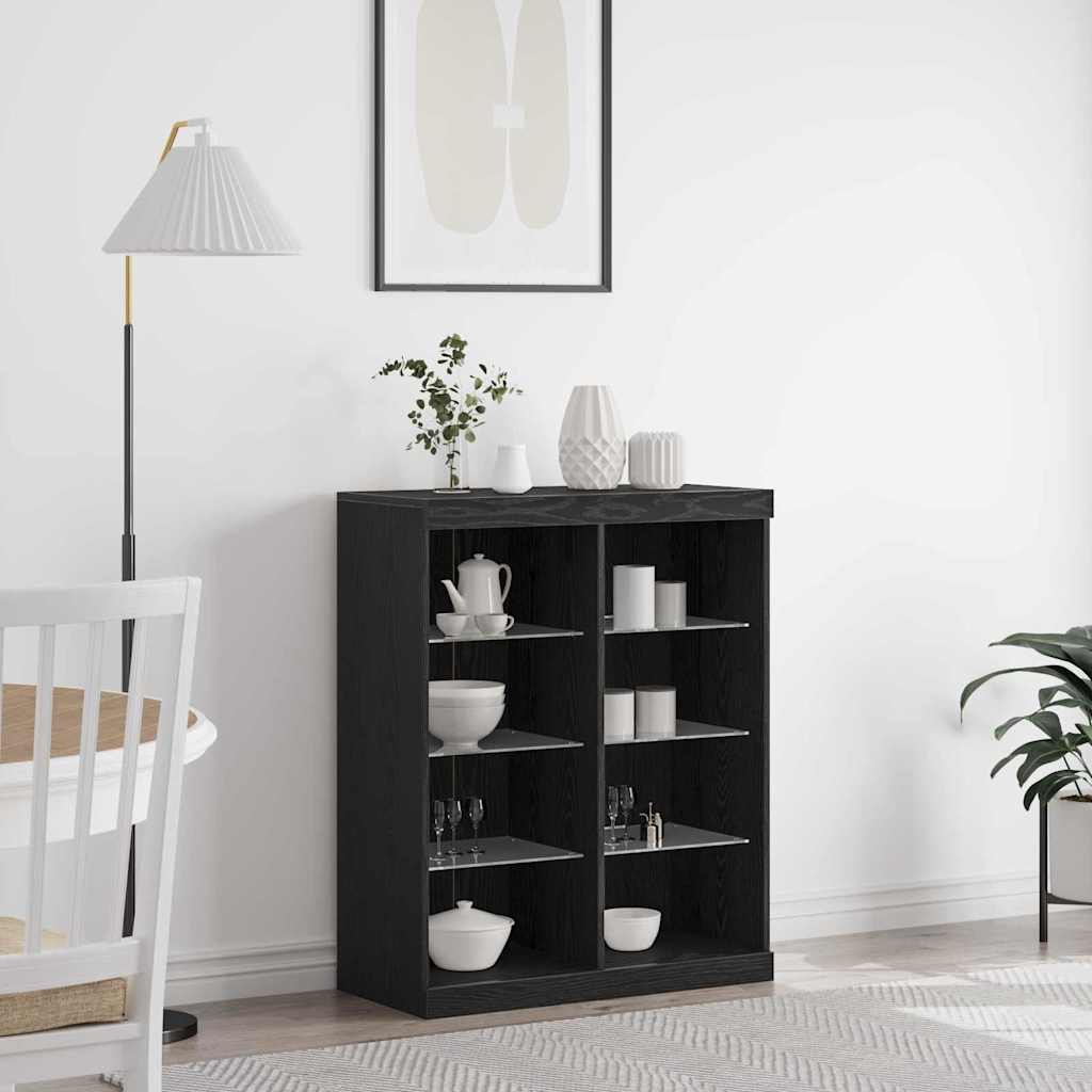 LED Sideboard with LED Strips Aged Wood 81 x 37 x 100 cm
