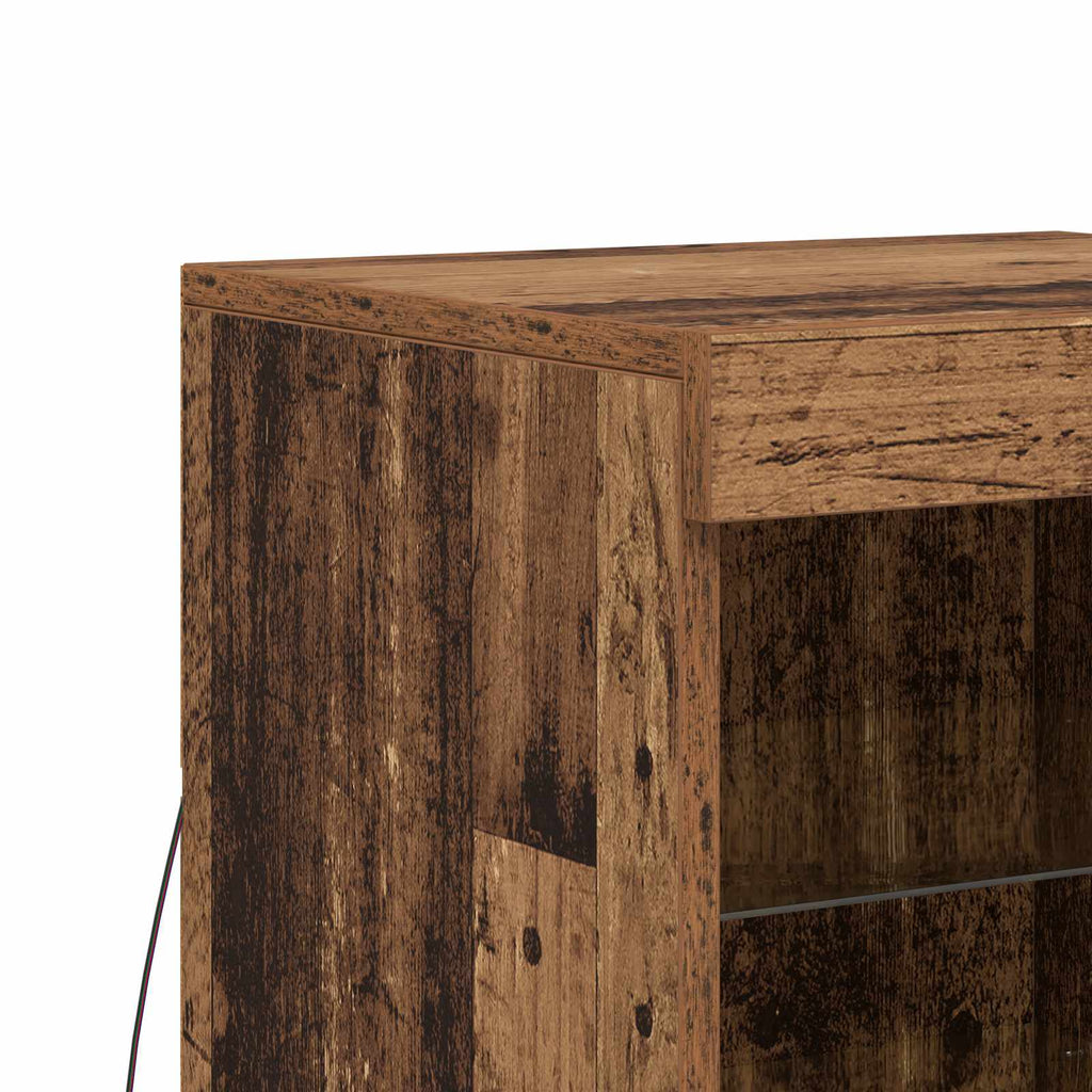 Aparador LED Madera vieja 41 x 37 x 67 cm Madera de ingeniería