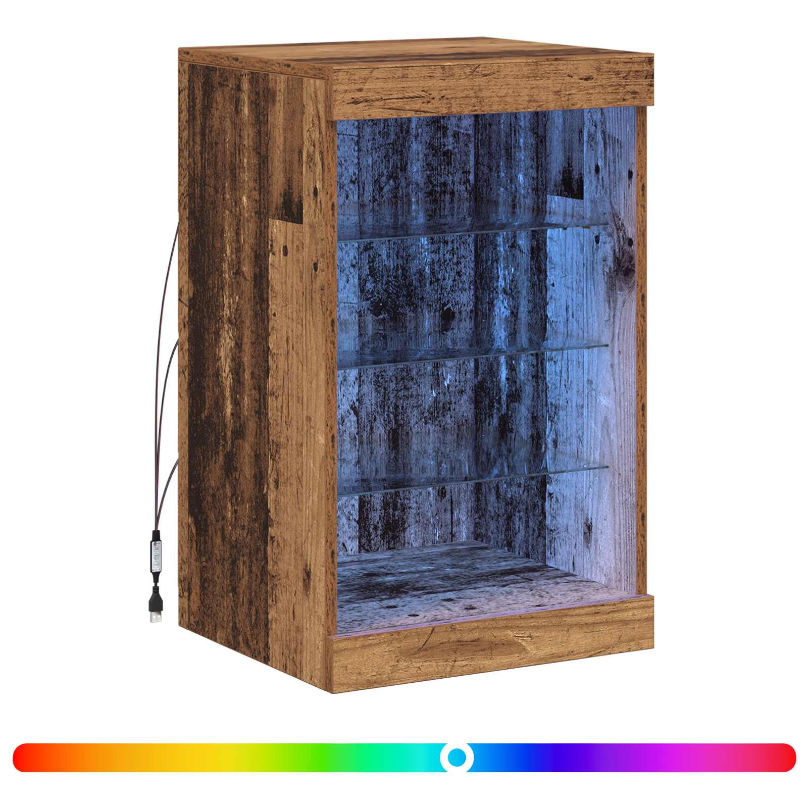 Aparador LED Madera vieja 41 x 37 x 67 cm Madera de ingeniería