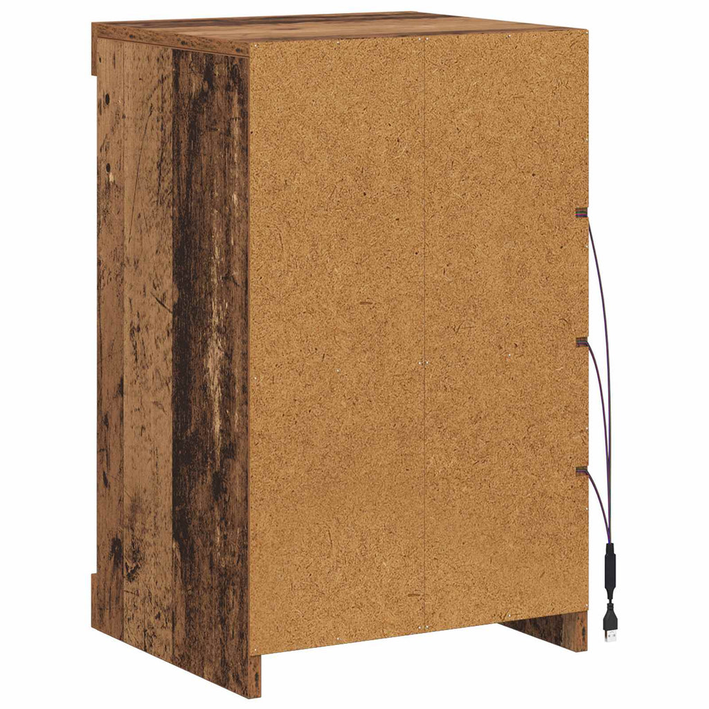 Aparador LED Madera vieja 41 x 37 x 67 cm Madera de ingeniería
