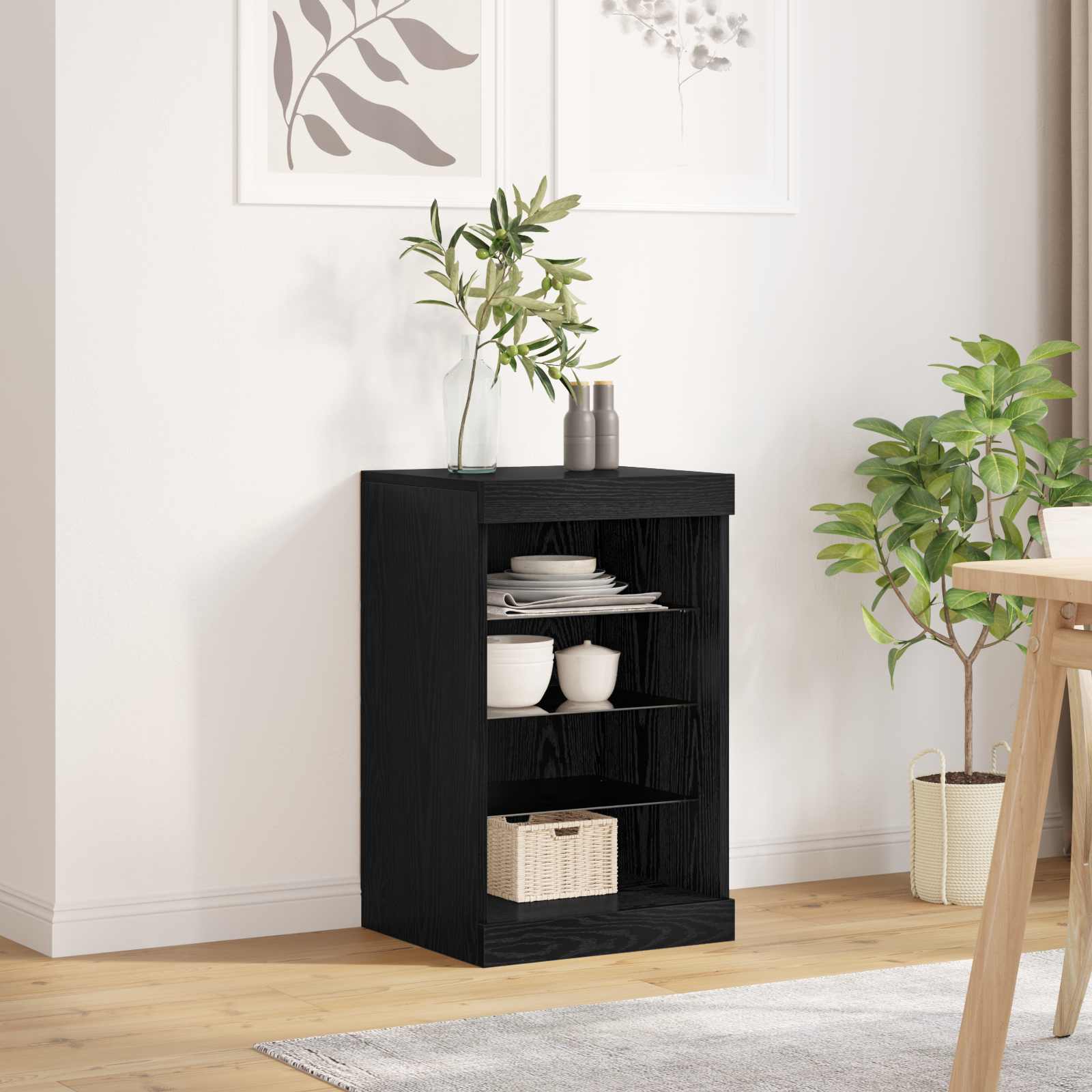 LED Sideboard Old Wood 41 x 37 x 67 cm Engineered Wood