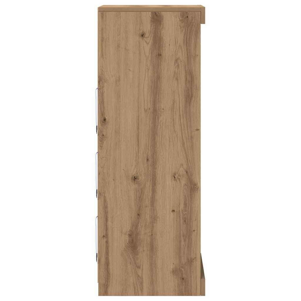 Aparador LED con tiras LED Roble artesanal 41 x 37 x 100 cm