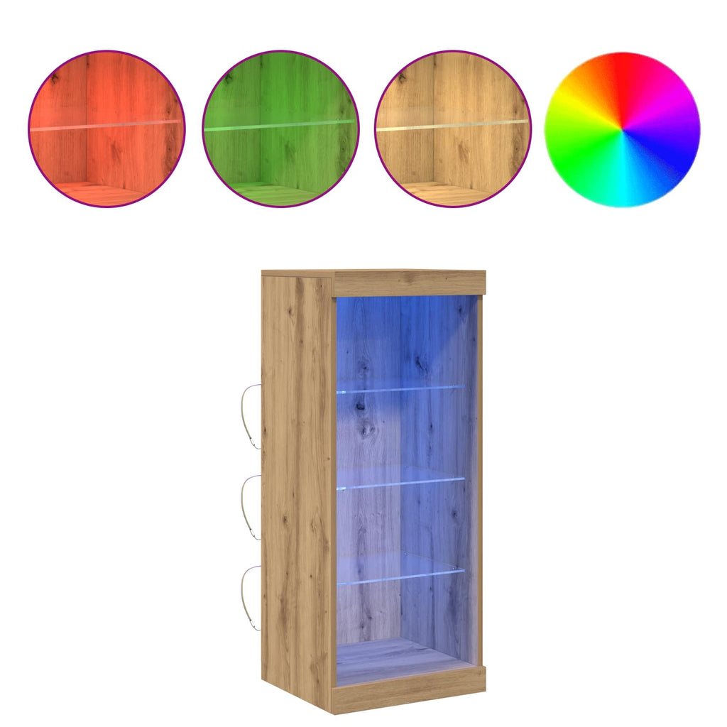 Aparador LED con tiras LED Roble artesanal 41 x 37 x 100 cm
