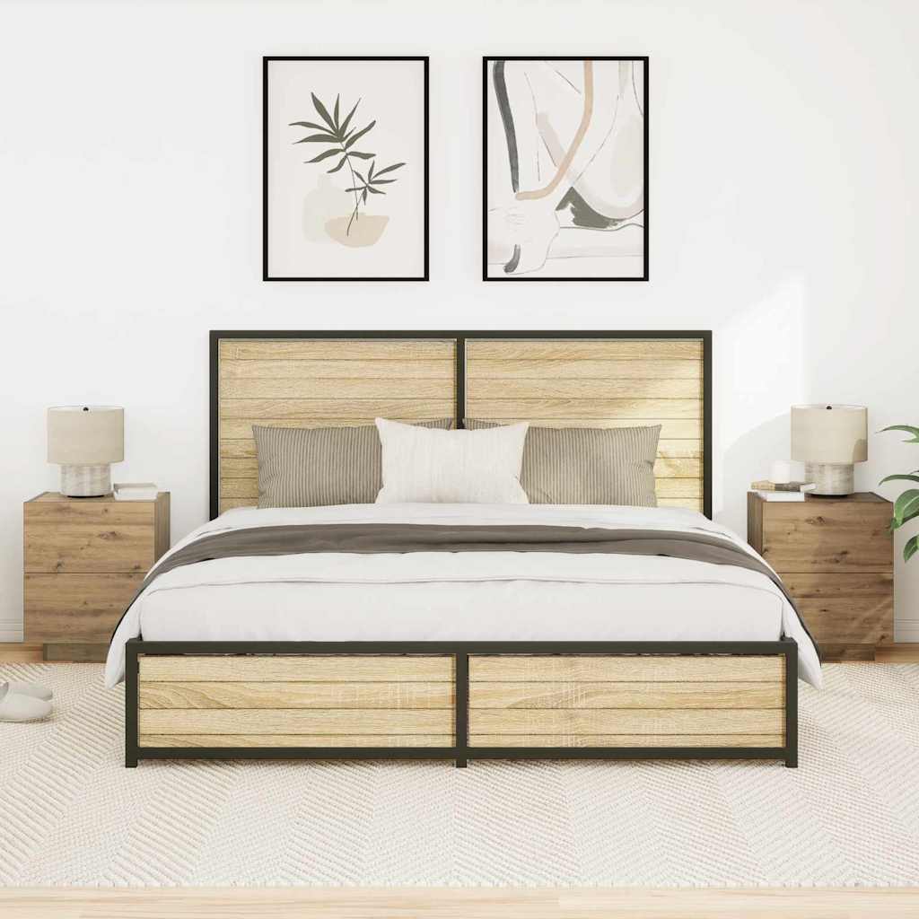 Armario de Noche 2 pcs Roble artesanal 45 x 40 x 55 cm