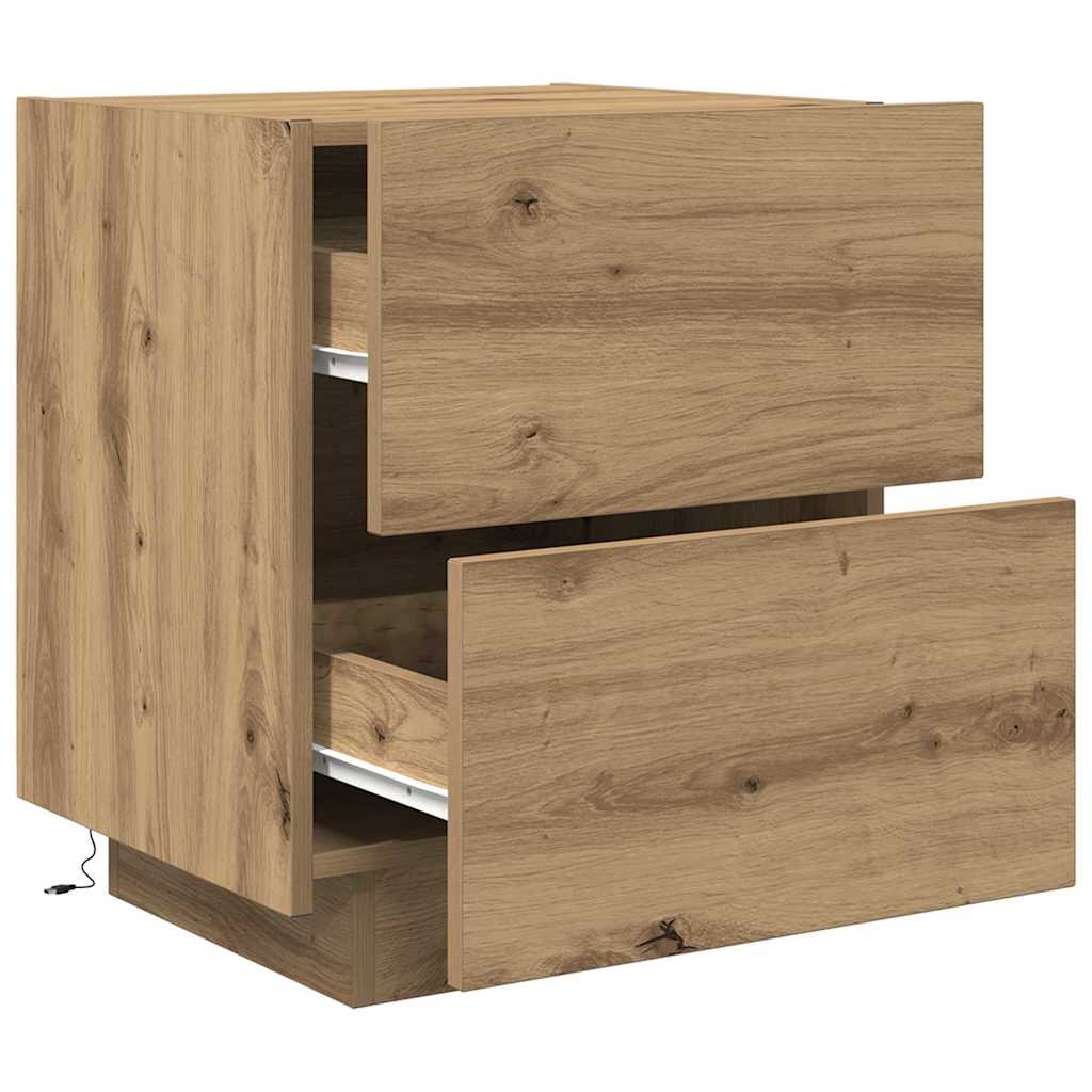Armario de Noche 2 pcs Roble artesanal 45 x 40 x 55 cm