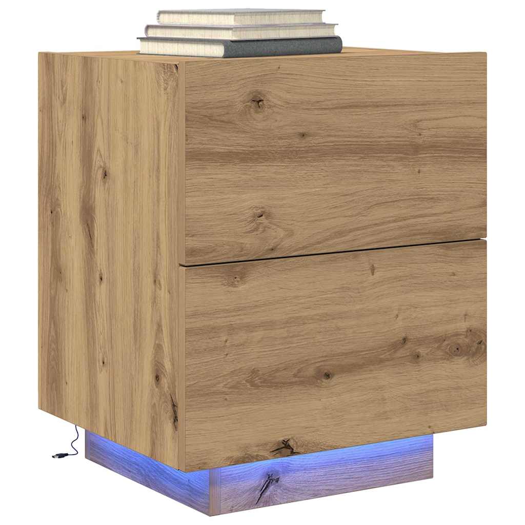 Armario de Noche 2 pcs Roble artesanal 45 x 40 x 55 cm