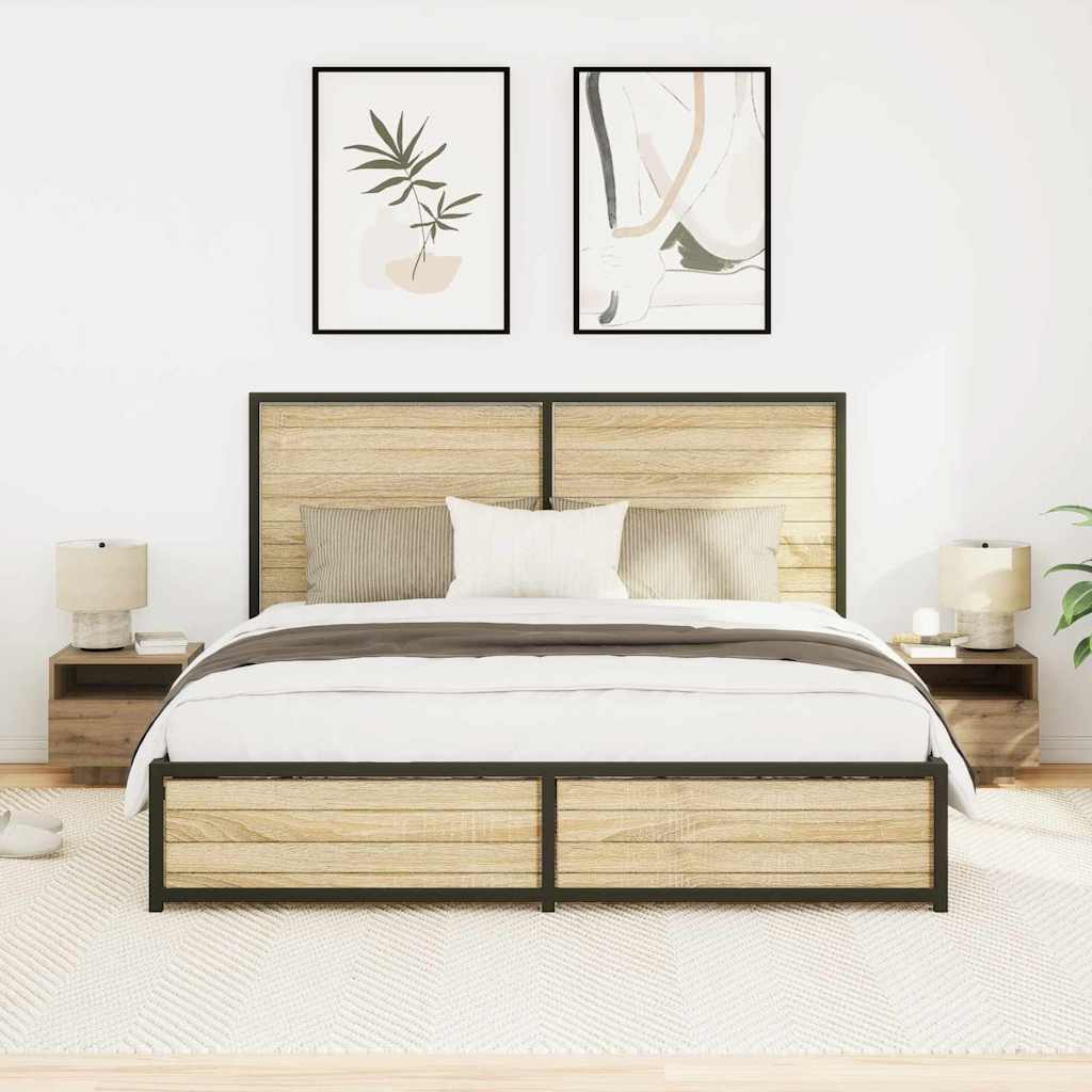 Armario de Noche 2 pcs Roble artesanal 40 x 39 x 37 cm