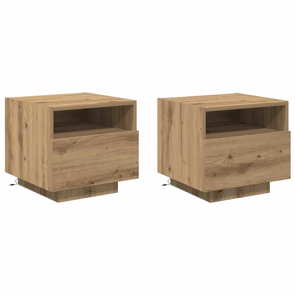 Armario de Noche 2 pcs Roble artesanal 40 x 39 x 37 cm