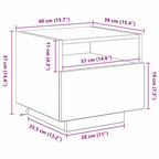 Armario de Noche 2 pcs Roble artesanal 40 x 39 x 37 cm