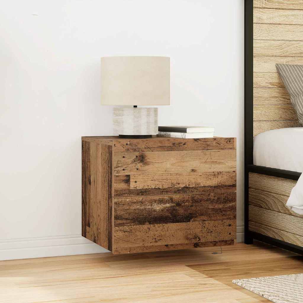 Armario de Noche con cajón 2 pcs Madera vieja 35 x 35 x 20 cm