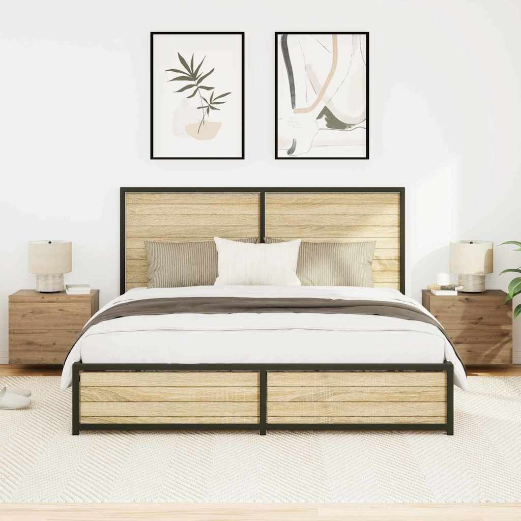 Armario de Noche 2 pcs Roble artesanal 50 x 39 x 41 cm