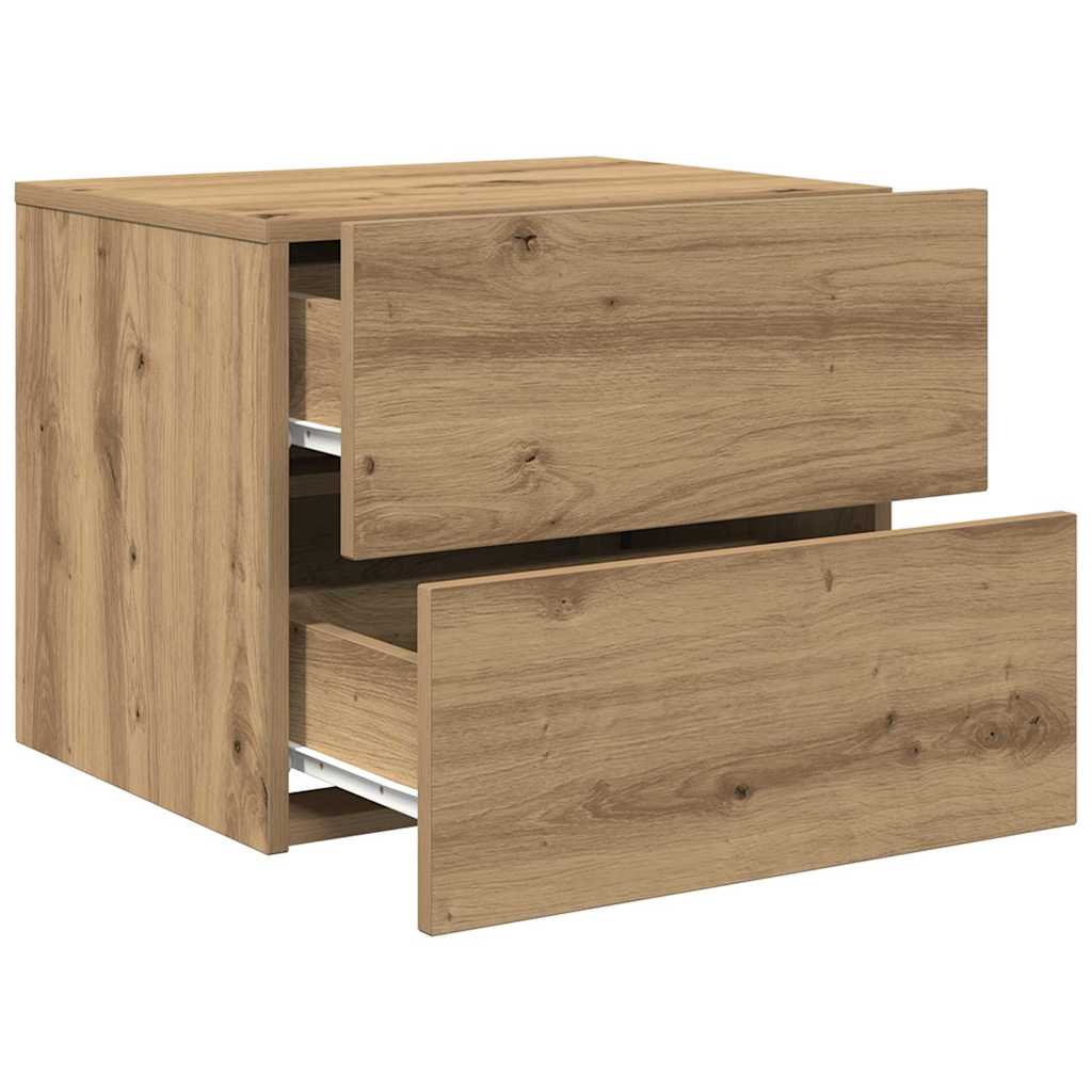 Armario de Noche 2 pcs Roble artesanal 50 x 39 x 41 cm