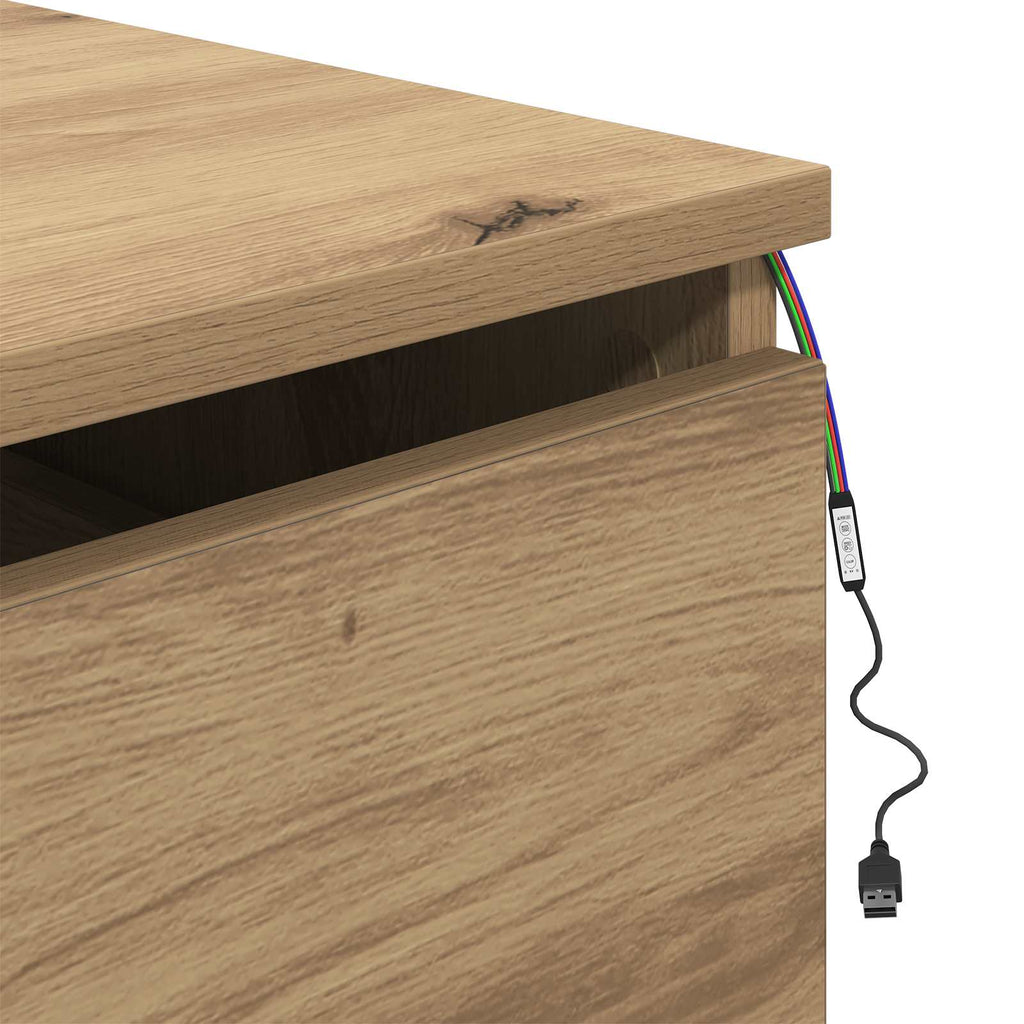 Mesita de noche de pared 2 pcs Roble artesanal 50 x 36 x 30 cm