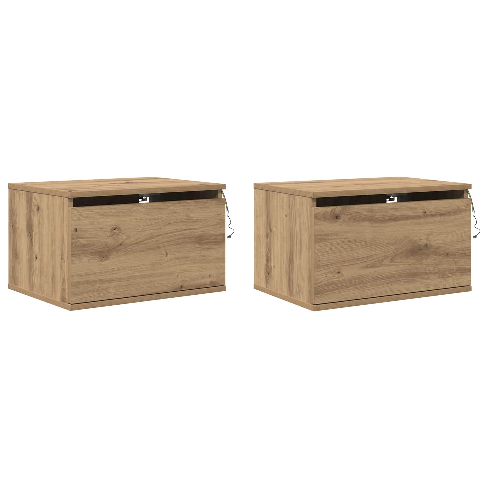 Mesita de noche de pared 2 pcs Roble artesanal 50 x 36 x 30 cm