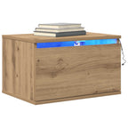 Mesita de noche de pared 2 pcs Roble artesanal 50 x 36 x 30 cm