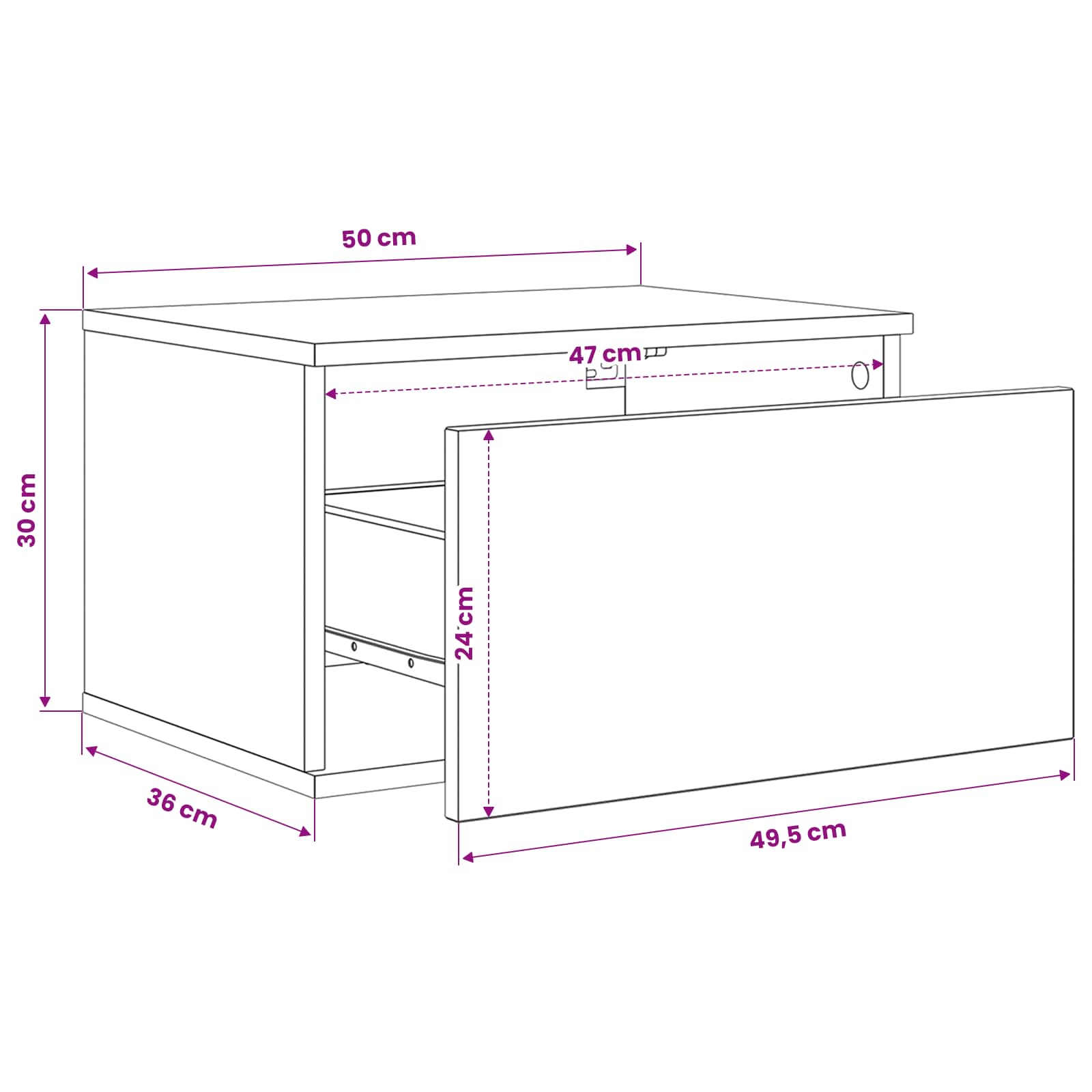Mesita de noche de pared 2 pcs Roble artesanal 50 x 36 x 30 cm