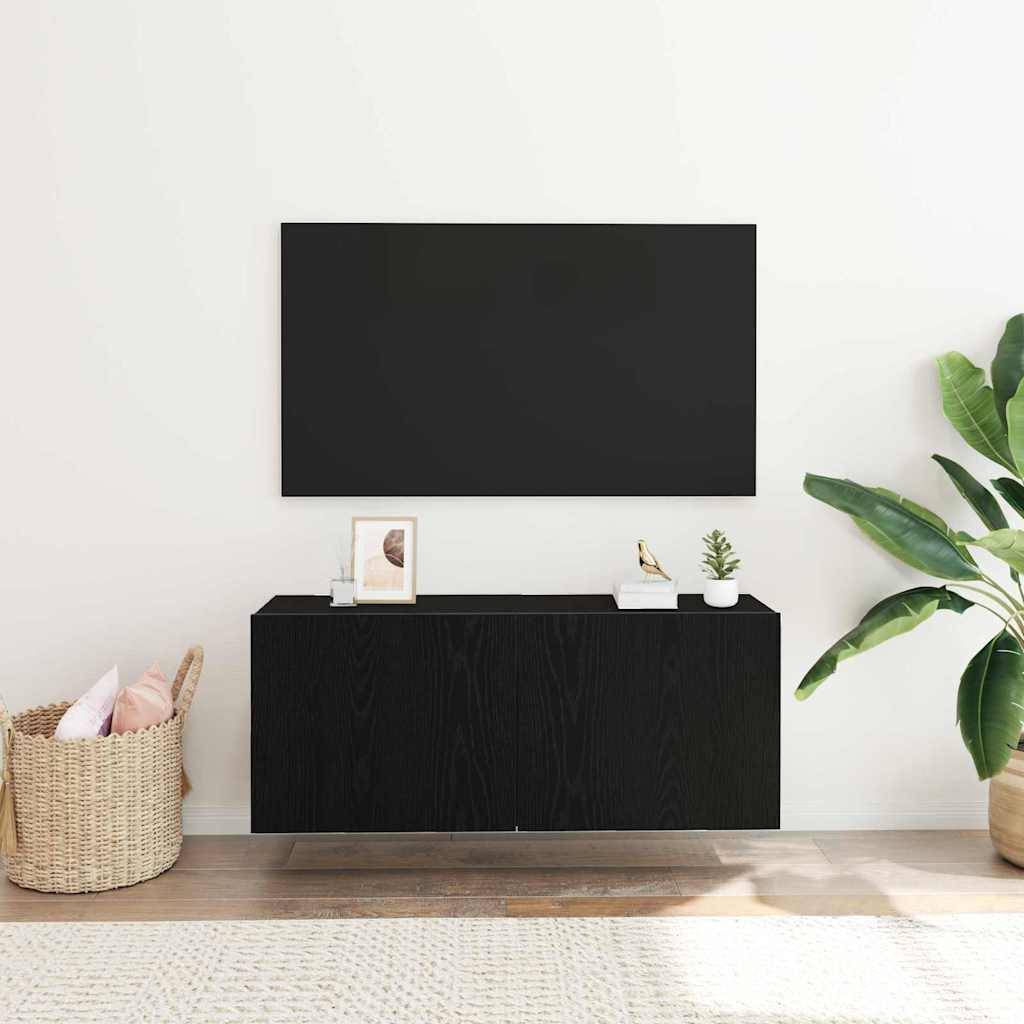 Conjunto de mueble de TV Roble Negro 100 x 30 x 41 cm