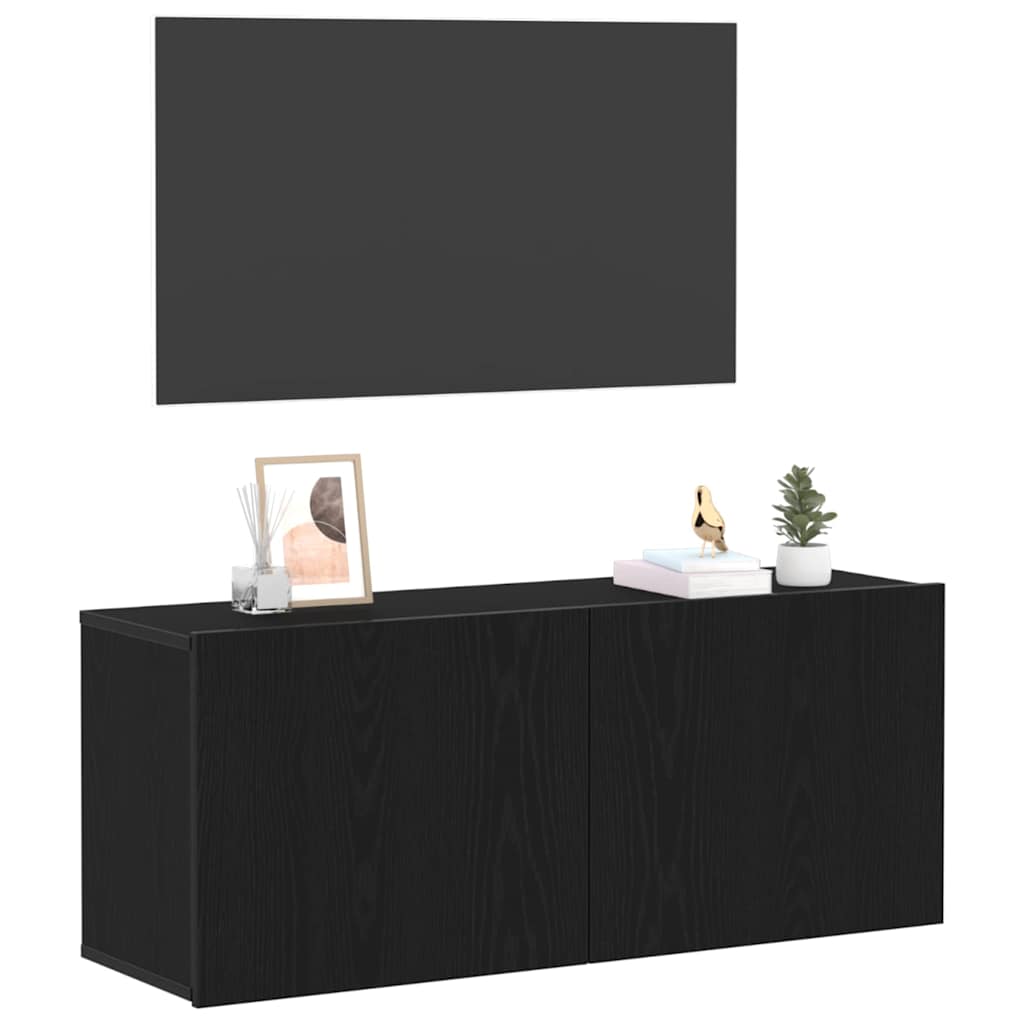 Conjunto de mueble de TV Roble Negro 100 x 30 x 41 cm