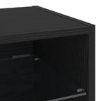 Gabinete de noche LED montado en la pared 2 pcs Negro
