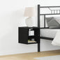 Gabinete de noche LED montado en la pared 2 pcs Negro