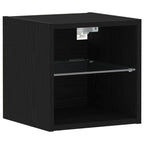Gabinete de noche LED montado en la pared 2 pcs Negro