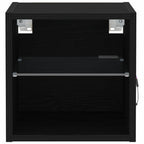 Gabinete de noche LED montado en la pared 2 pcs Negro