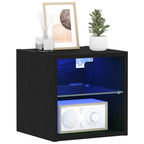 Gabinete de noche LED montado en la pared 2 pcs Negro