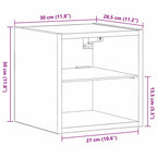 Gabinete de noche LED montado en la pared 2 pcs Negro