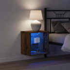 Estante flotante con luz LED 2 pcs Marrón 40 x 28,5 x 40 cm