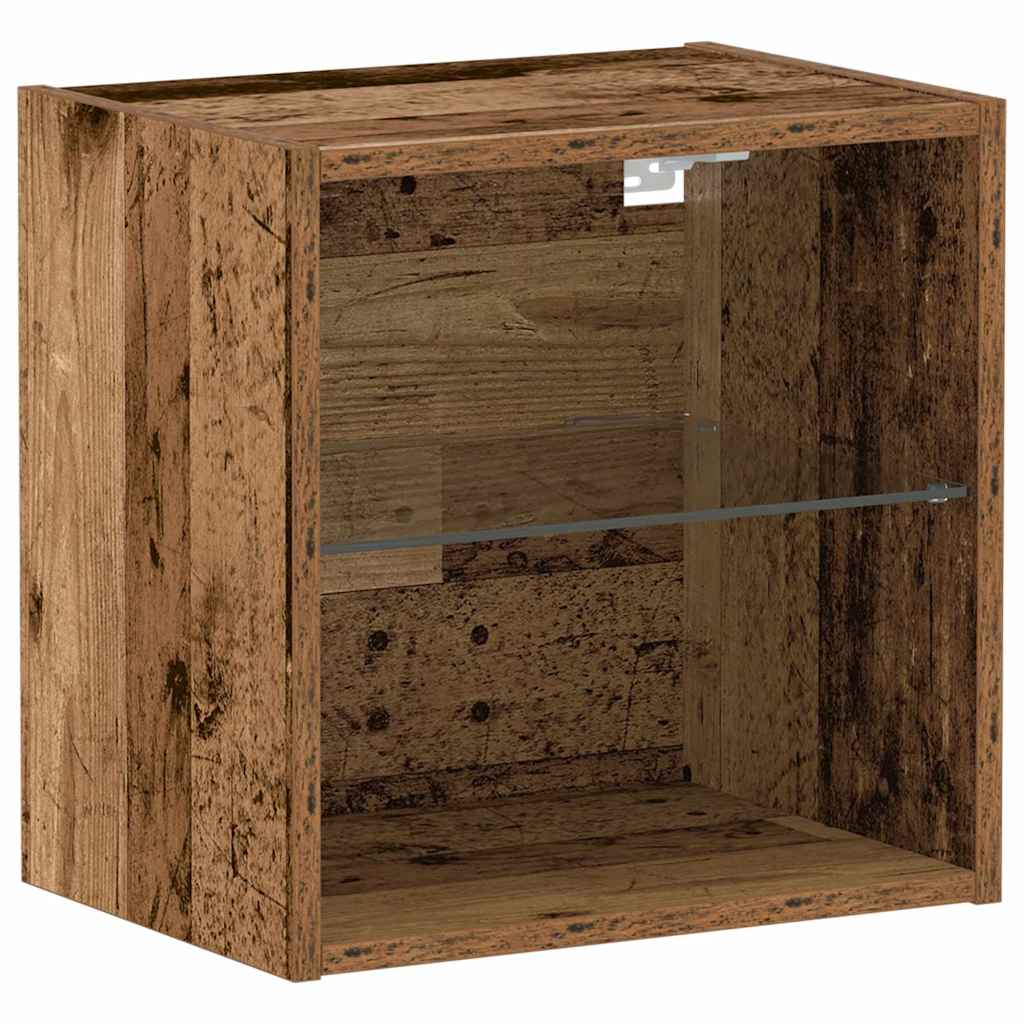 Estante flotante con luz LED 2 pcs Marrón 40 x 28,5 x 40 cm