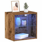 Estante flotante con luz LED 2 pcs Marrón 40 x 28,5 x 40 cm
