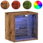 Estante flotante con luz LED 2 pcs Marrón 40 x 28,5 x 40 cm